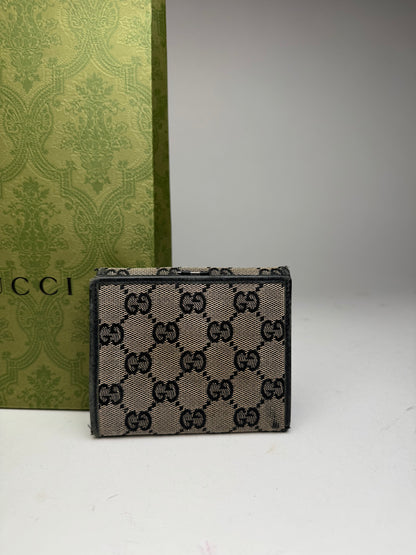 Vintage Gucci Monogram wallet black brown
