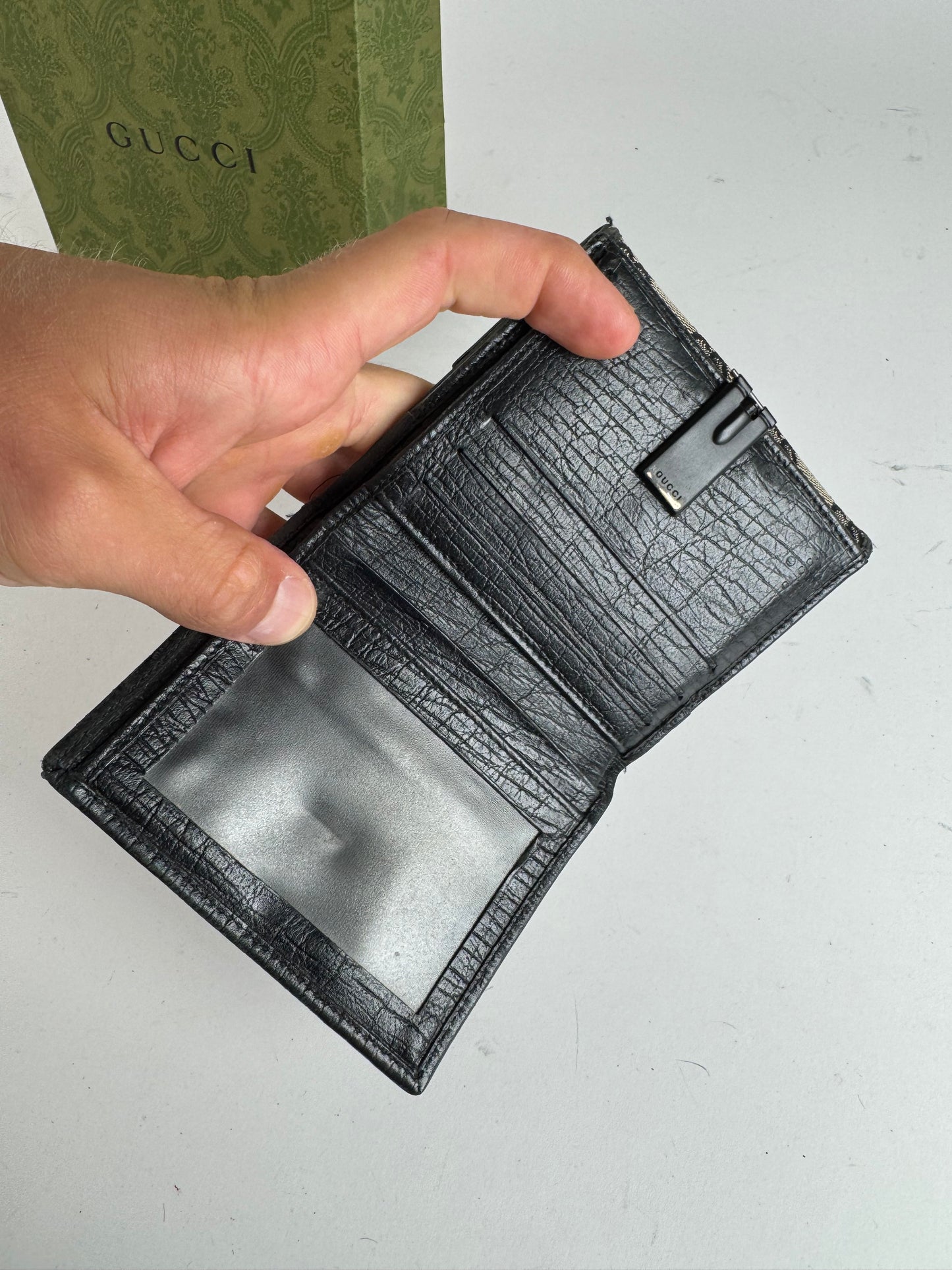 Vintage Gucci Monogram wallet black brown