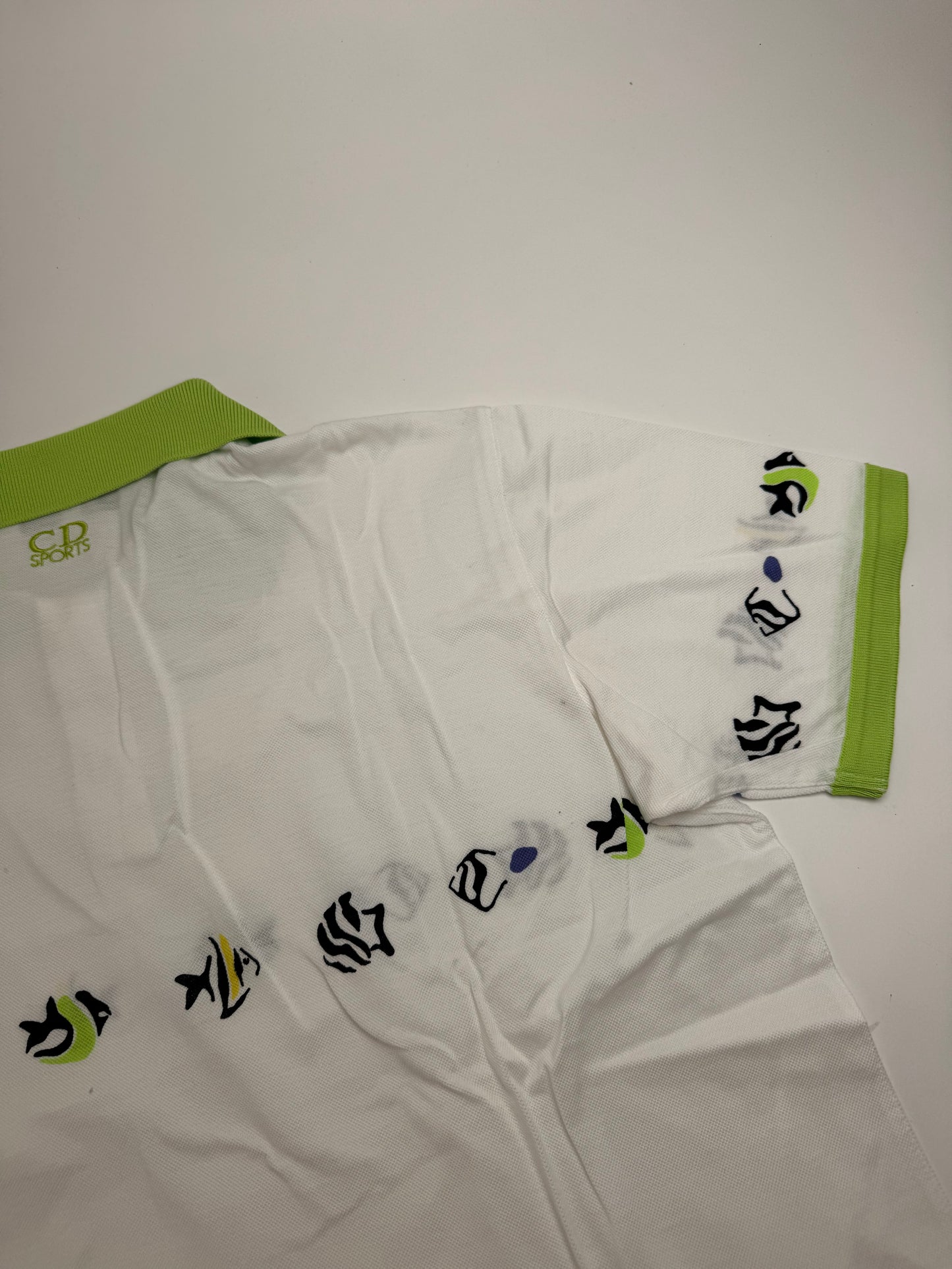 Vintage Dior Polo Shirt White Green M
