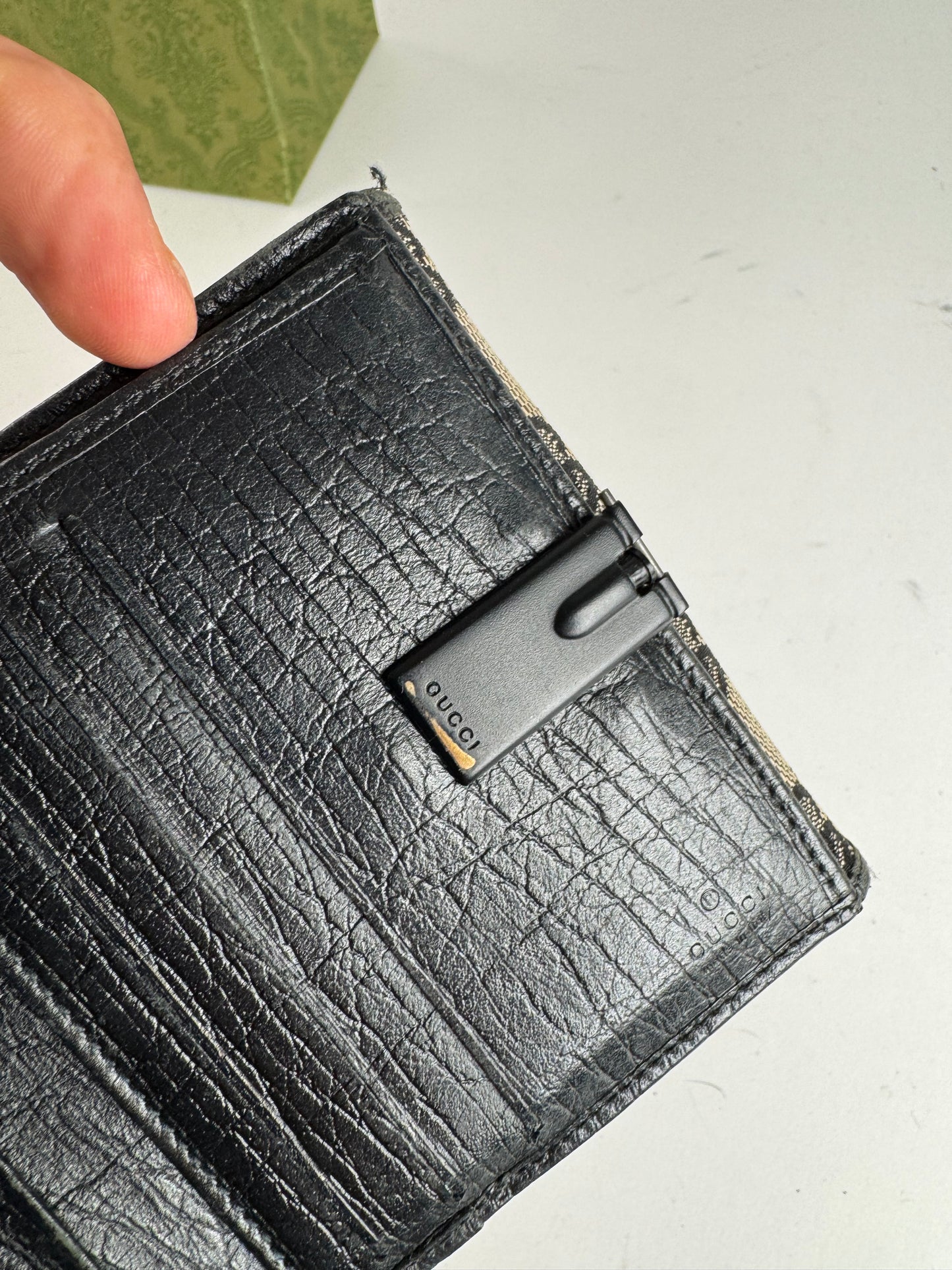 Vintage Gucci Monogram wallet black brown