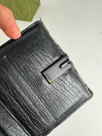 Vintage Gucci Monogram wallet black brown