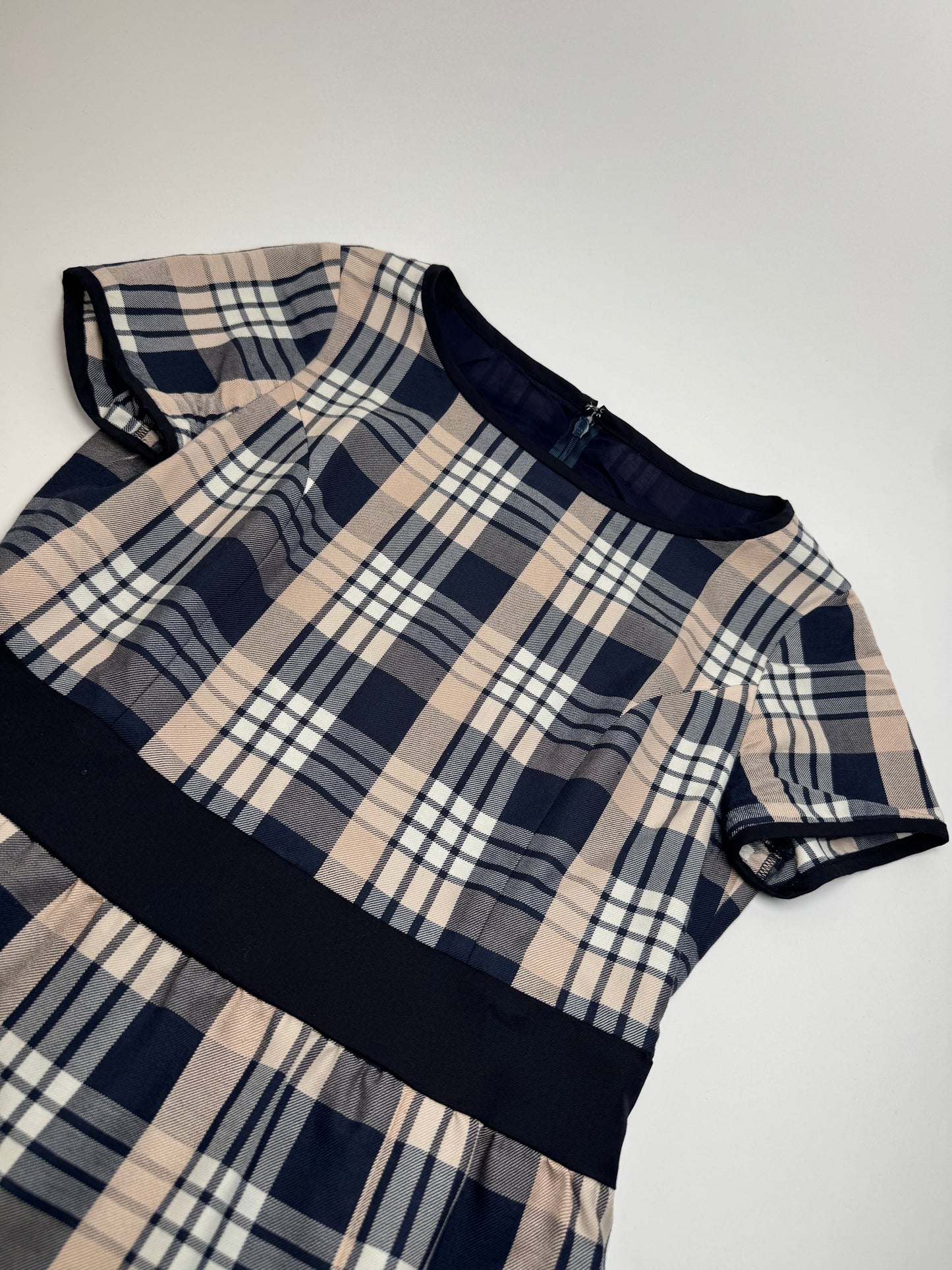 Vintage Courreges Checked Dress White Grey Black
