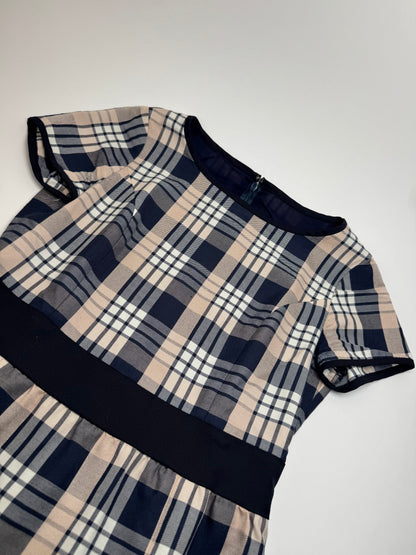 Vintage Courreges Checked Dress White Grey Black