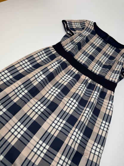 Vintage Courreges Checked Dress White Grey Black