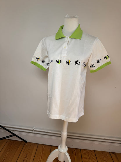 Vintage Dior Polo Shirt White Green M