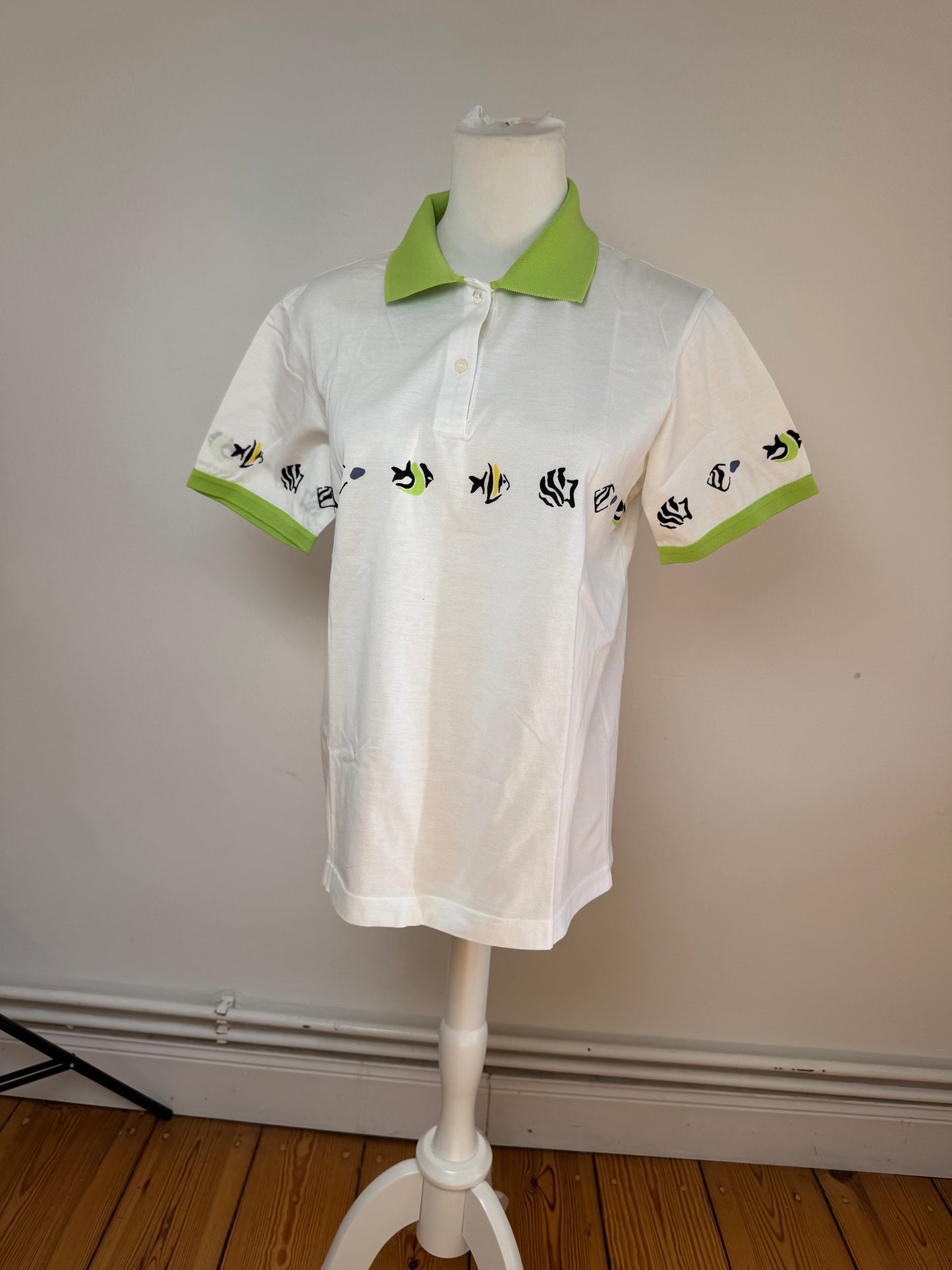 Vintage Dior Polo Shirt White Green M