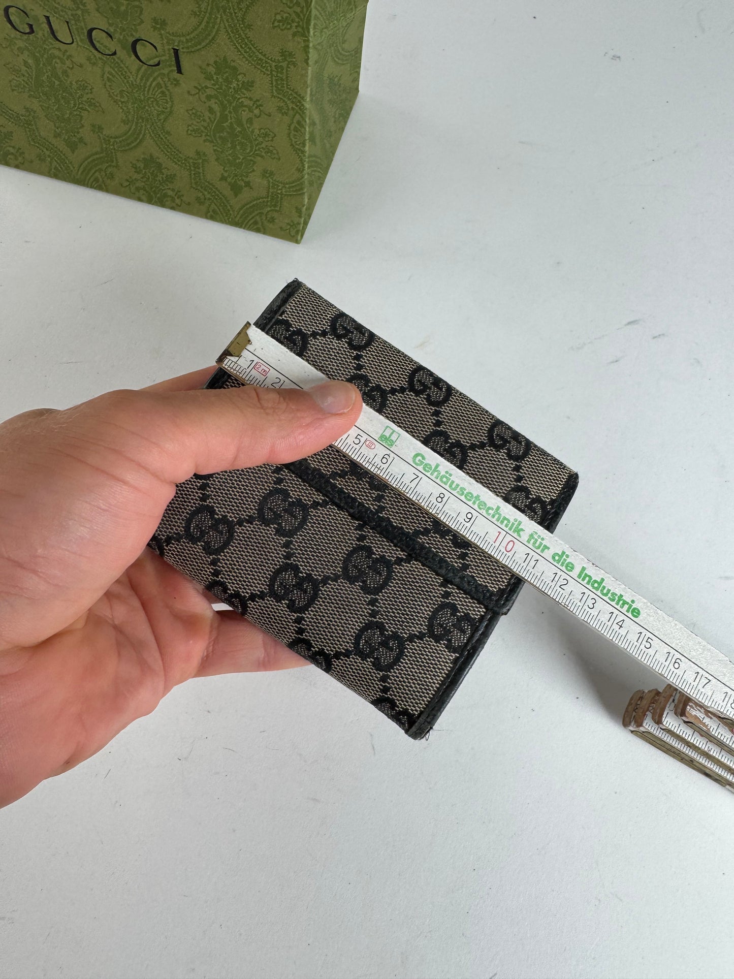 Vintage Gucci Monogram wallet black brown