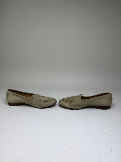 Vintage Gucci Suede Loafers Olive Green EU37