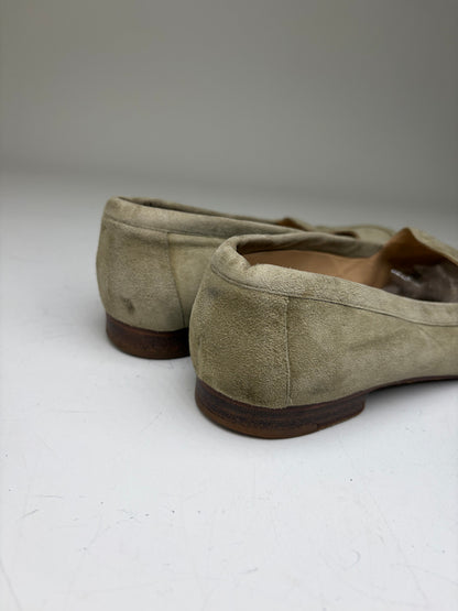 Vintage Gucci Suede Loafers Olive Green EU37
