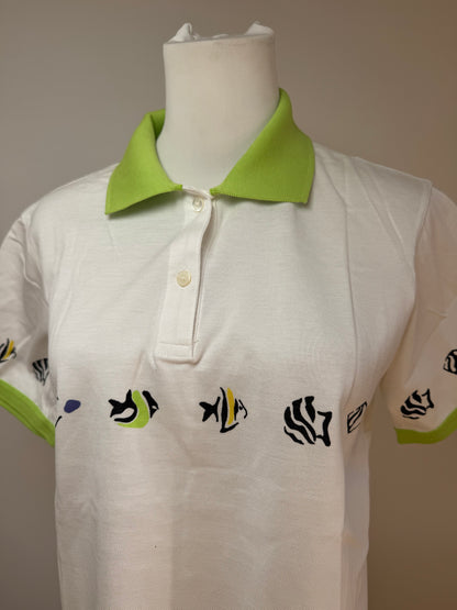 Vintage Dior Polo Shirt White Green M