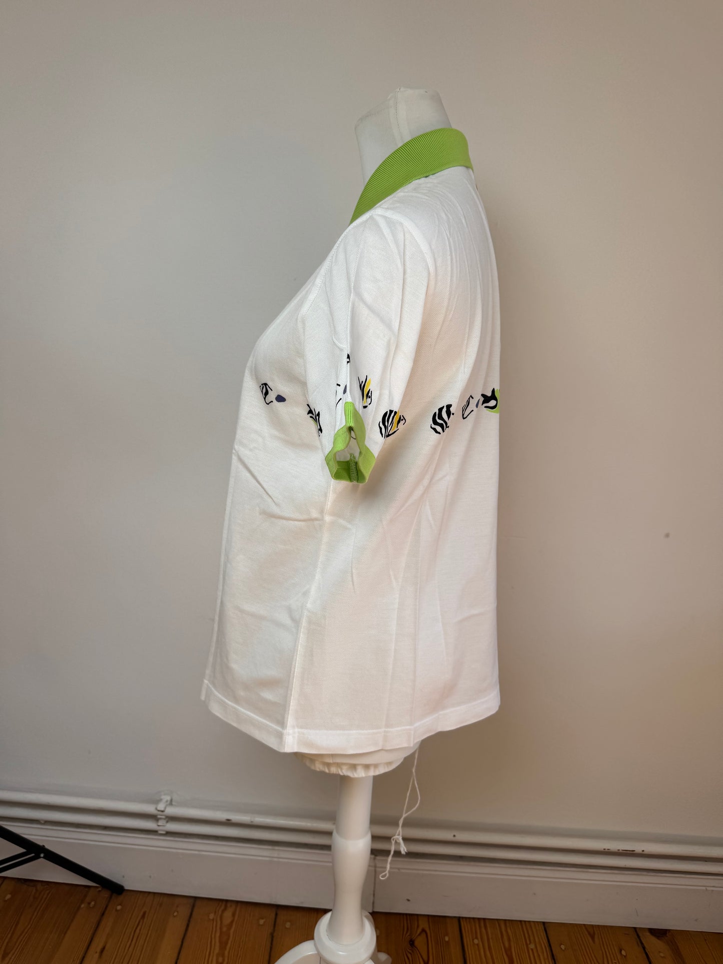 Vintage Dior Polo Shirt White Green M