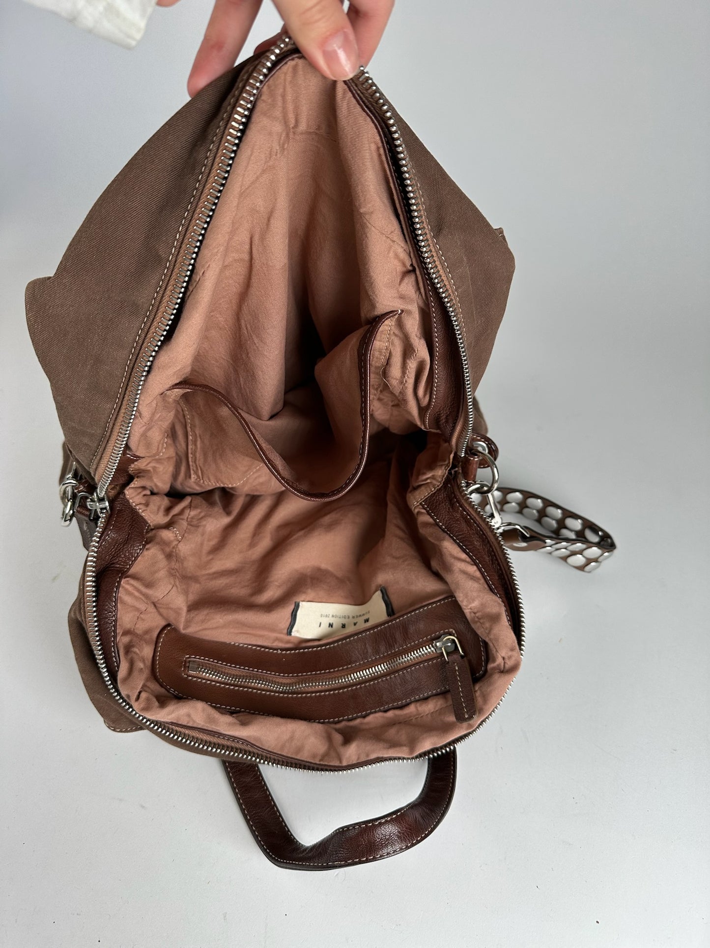 Vintage Marni 2way Leather bunny bag brown