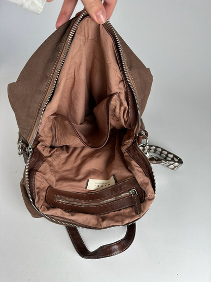 Vintage Marni 2way Leather bunny bag brown