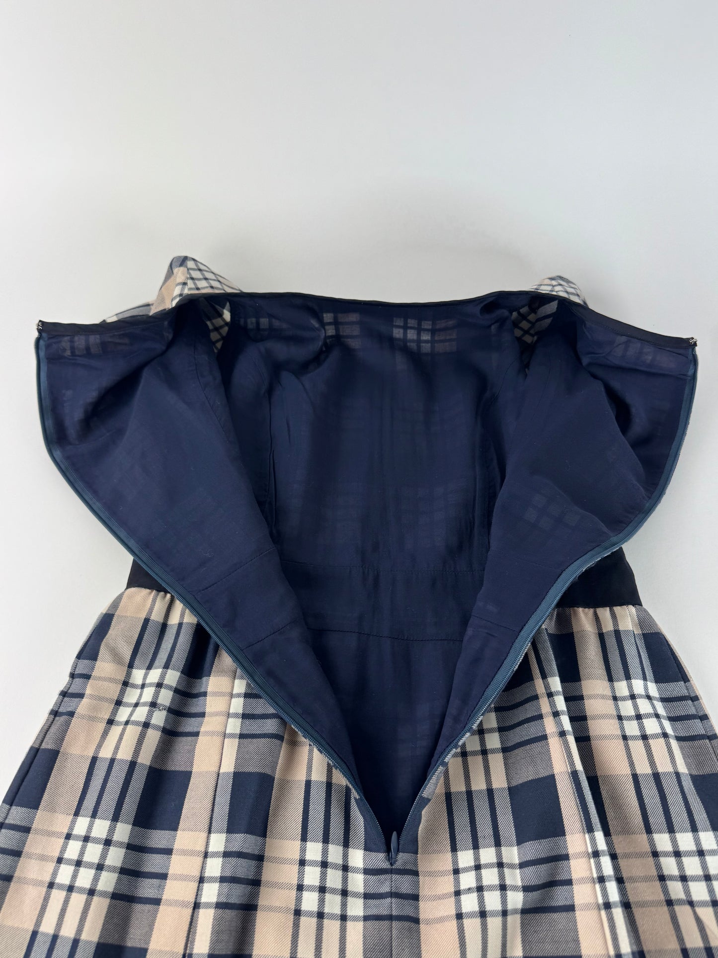 Vintage Courreges Checked Dress White Grey Black