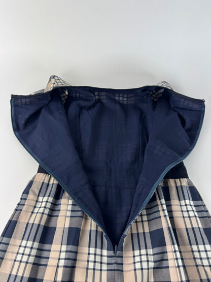 Vintage Courreges Checked Dress White Grey Black