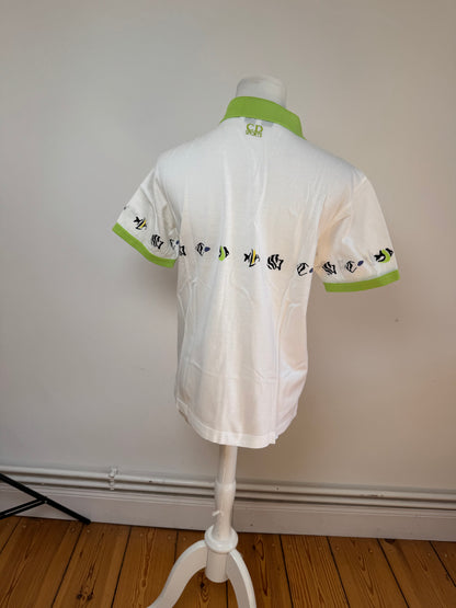 Vintage Dior Polo Shirt White Green M