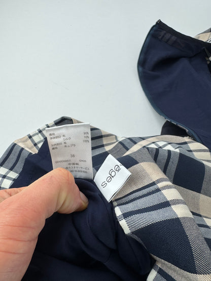 Vintage Courreges Checked Dress White Grey Black
