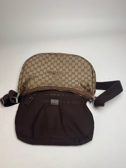 Vintage Gucci Monogram Canvas 2Way Bag Beige Brown