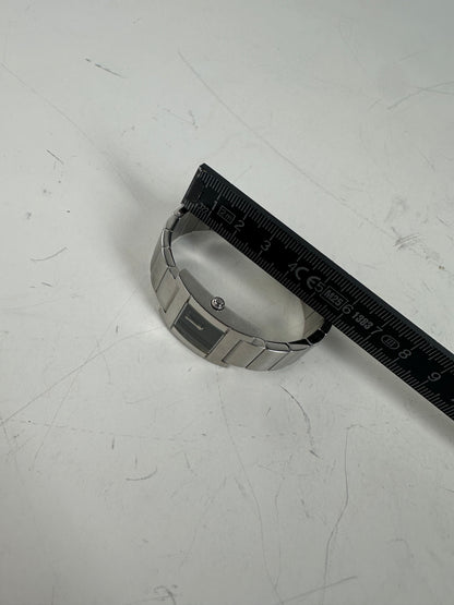 Vintage Gucci Stainless Steel Bracelet Watch Black Silver