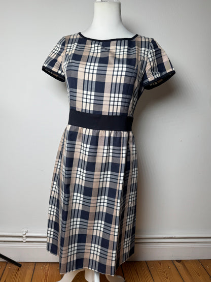 Vintage Courreges Checked Dress White Grey Black