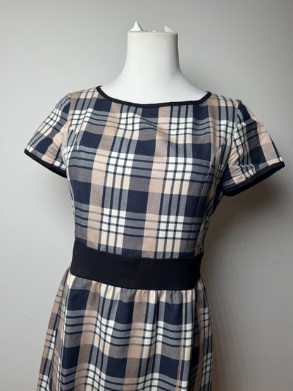 Vintage Courreges Checked Dress White Grey Black