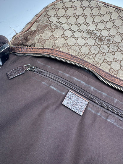 Vintage Gucci Monogram Canvas 2Way Bag Beige Brown