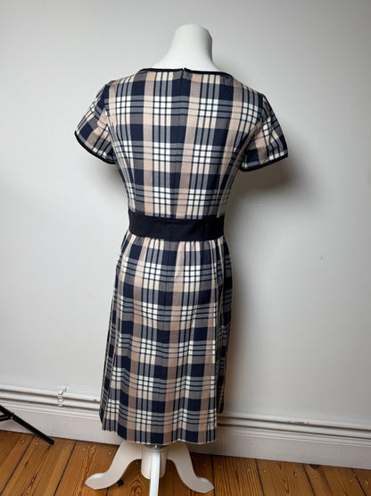 Vintage Courreges Checked Dress White Grey Black