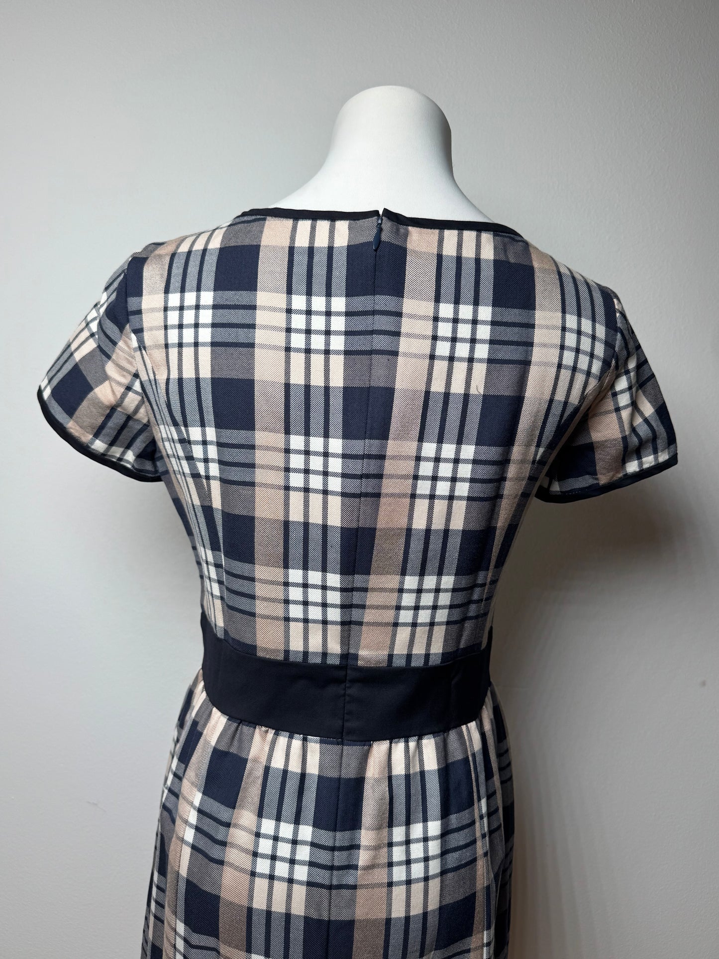 Vintage Courreges Checked Dress White Grey Black