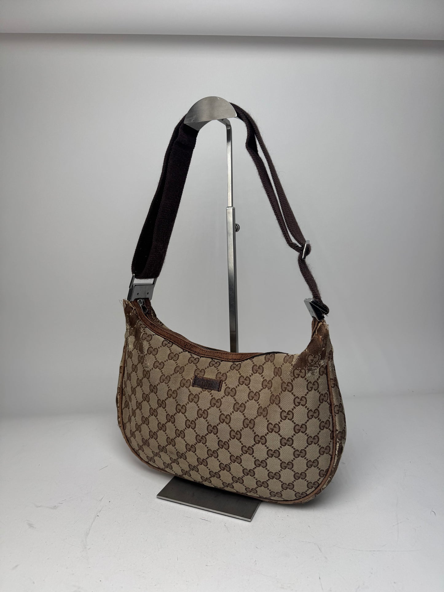 Vintage Gucci Monogram Canvas 2Way Bag Beige Brown