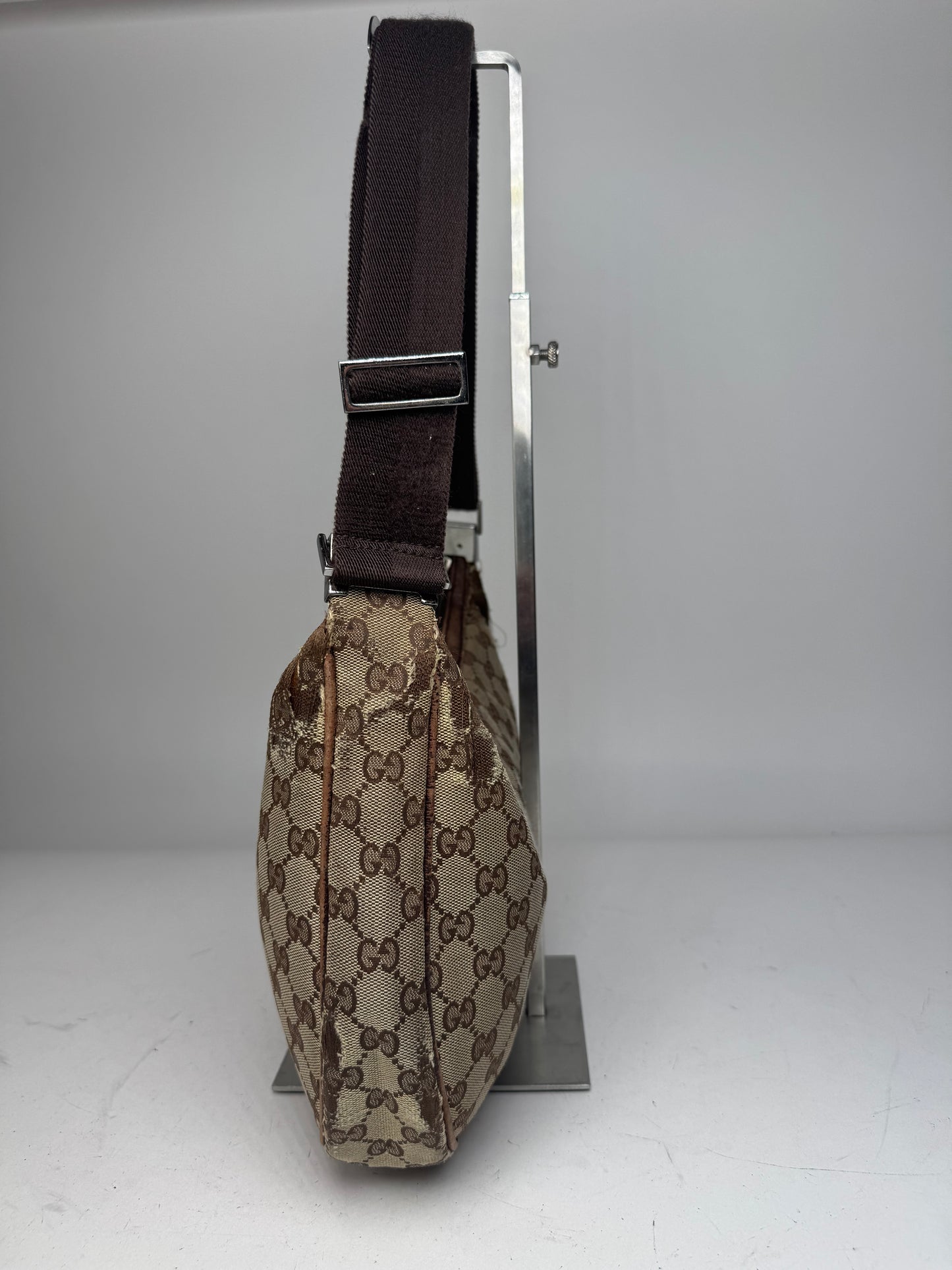 Vintage Gucci Monogram Canvas 2Way Bag Beige Brown