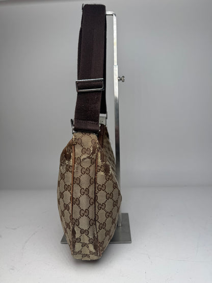 Vintage Gucci Monogram Canvas 2Way Bag Beige Brown