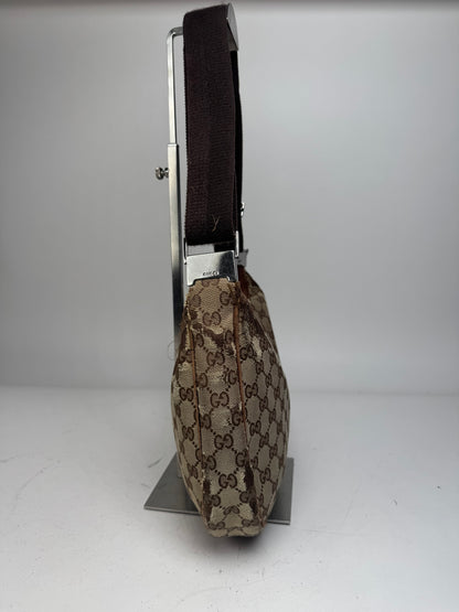 Vintage Gucci Monogram Canvas 2Way Bag Beige Brown