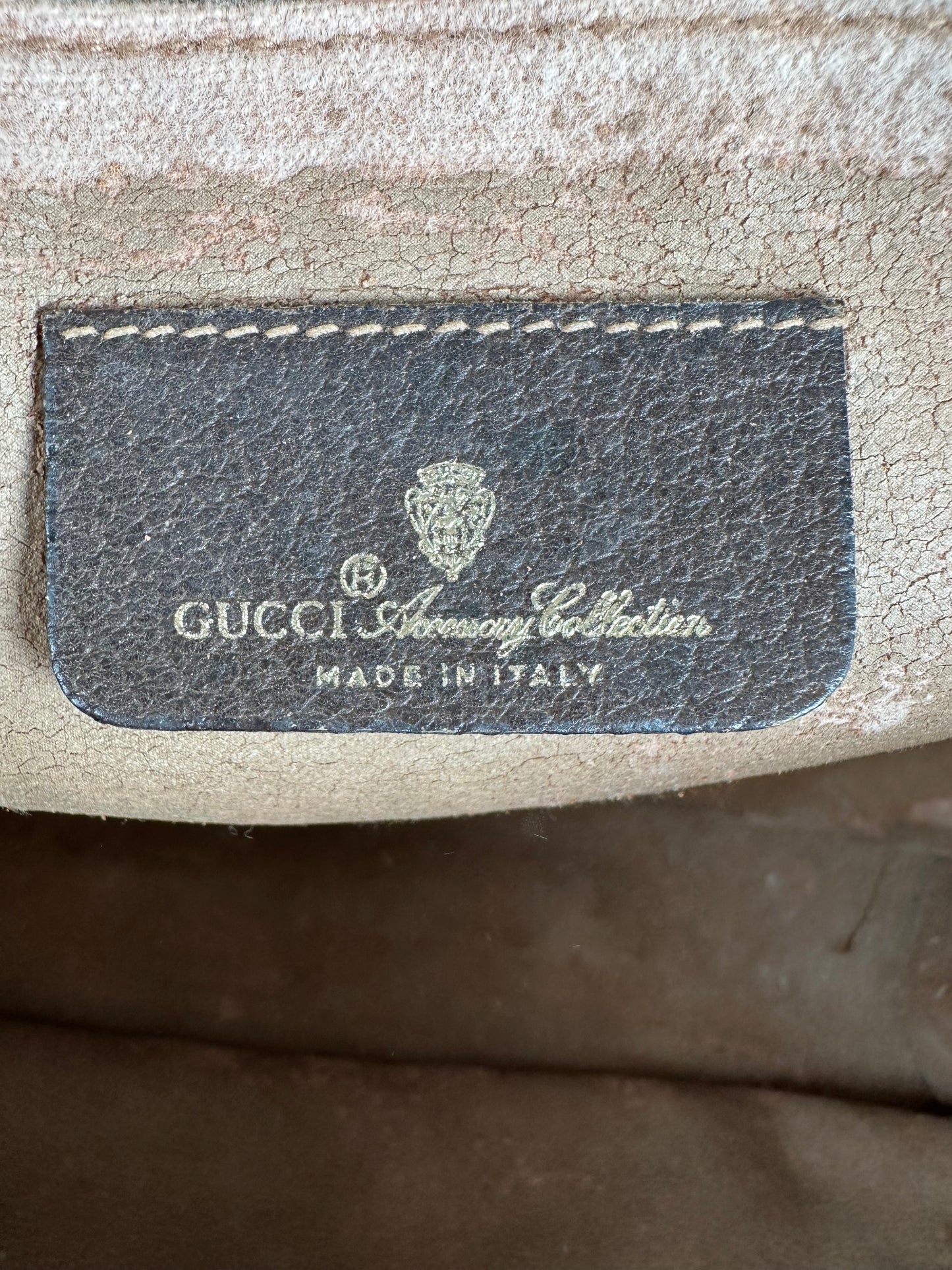 Vintage Gucci GG Supreme Monogram Coated Canvas Zip Pouch Beige Ebony
