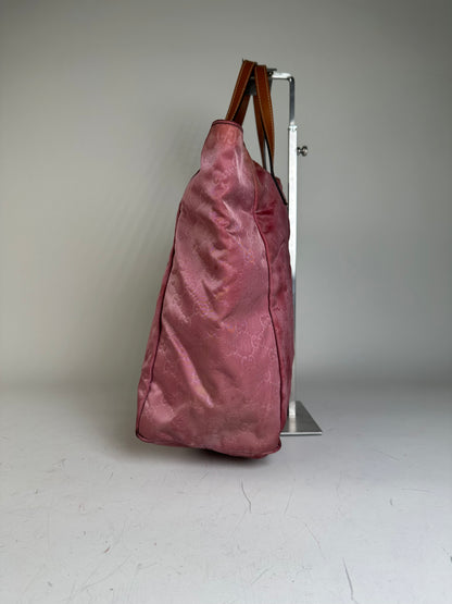 Vintage Gucci GG Supreme Tote Bag Pink Burgundy
