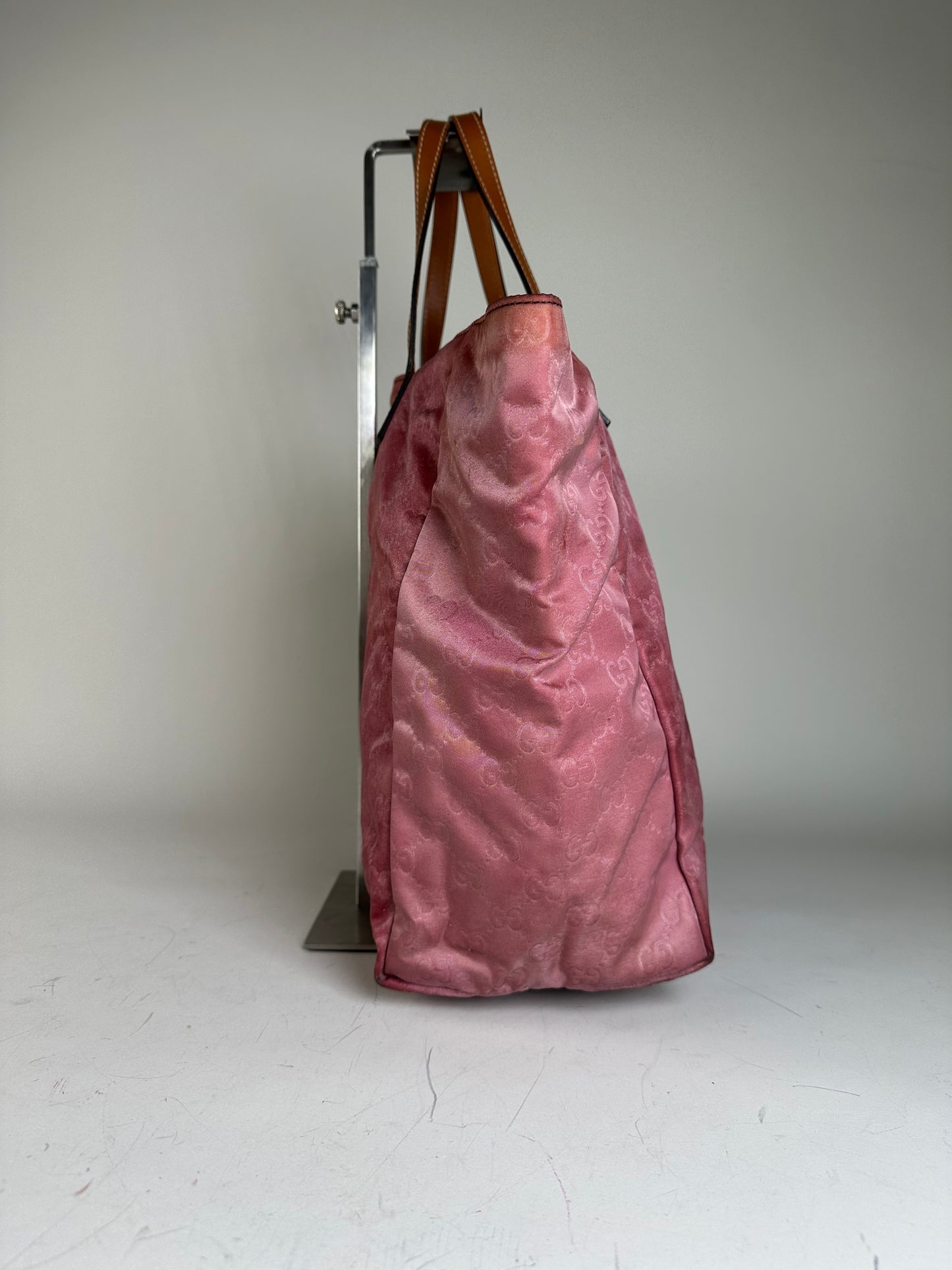 Vintage Gucci GG Supreme Tote Bag Pink Burgundy