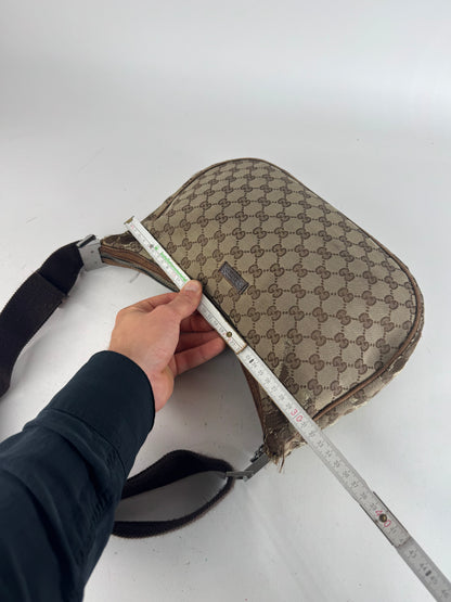 Vintage Gucci Monogram Canvas 2Way Bag Beige Brown