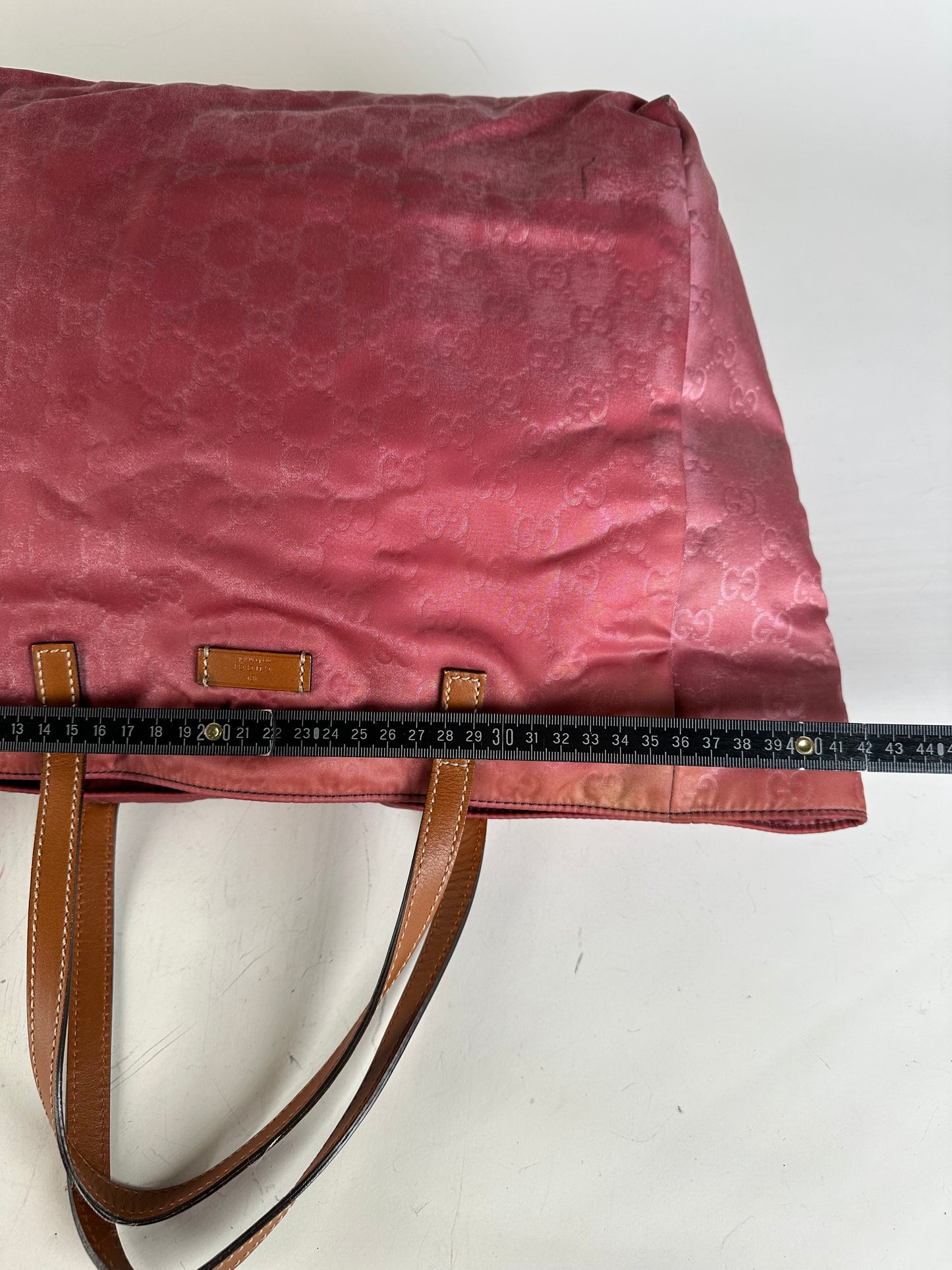 Vintage Gucci GG Supreme Tote Bag Pink Burgundy