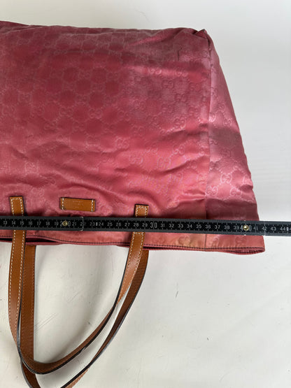 Vintage Gucci GG Supreme Tote Bag Pink Burgundy
