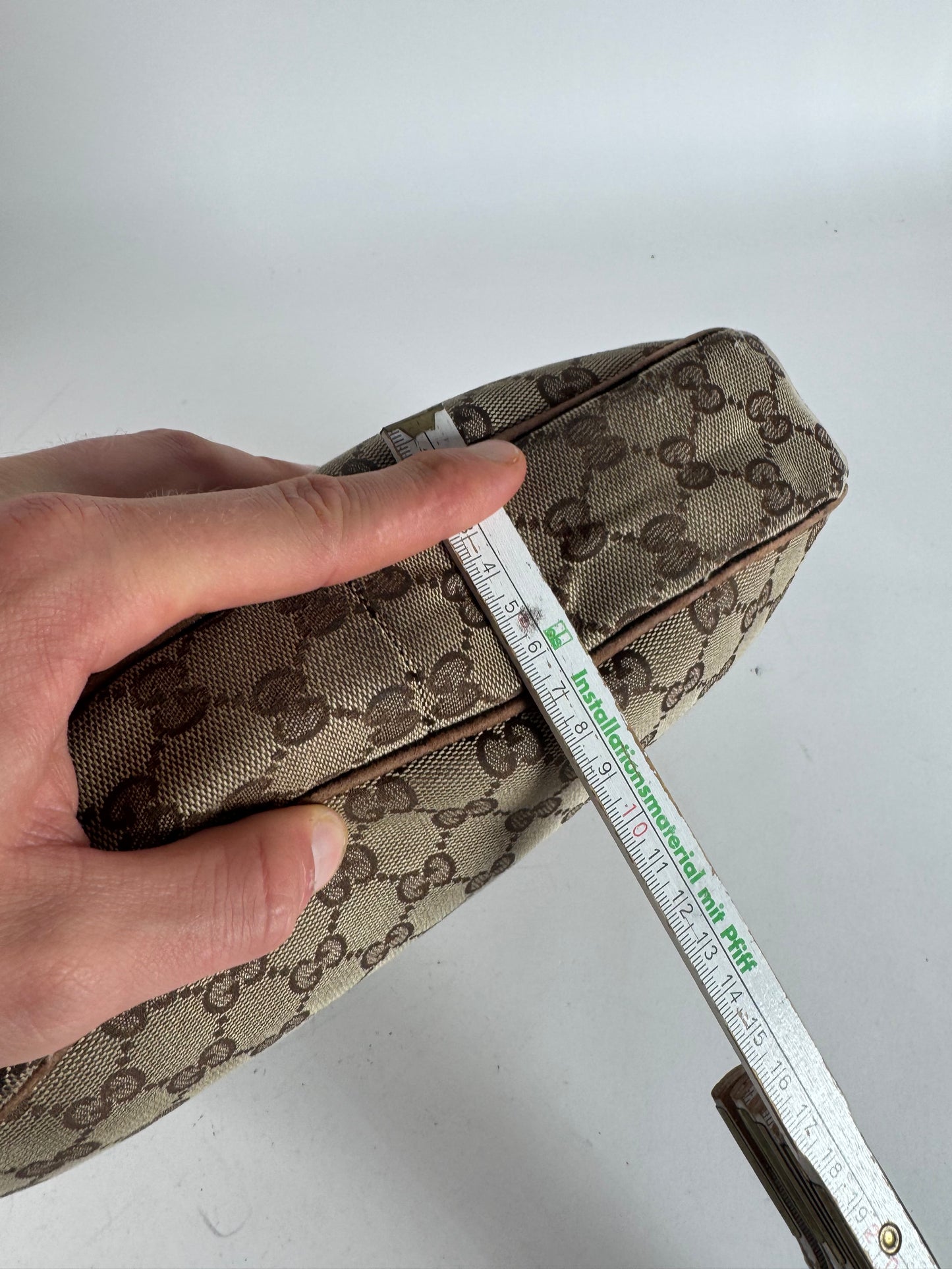 Vintage Gucci Monogram Canvas 2Way Bag Beige Brown