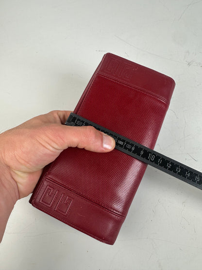 Vintage Givenchy Textured Leather Wallet Red Gold
