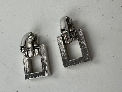 Vintage Givenchy Ear Clipper / Earrings Silver With Svarowski Cristal’s