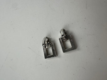 Vintage Givenchy Ear Clipper / Earrings Silver With Svarowski Cristal’s