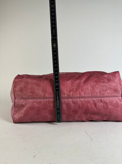 Vintage Gucci GG Supreme Tote Bag Pink Burgundy