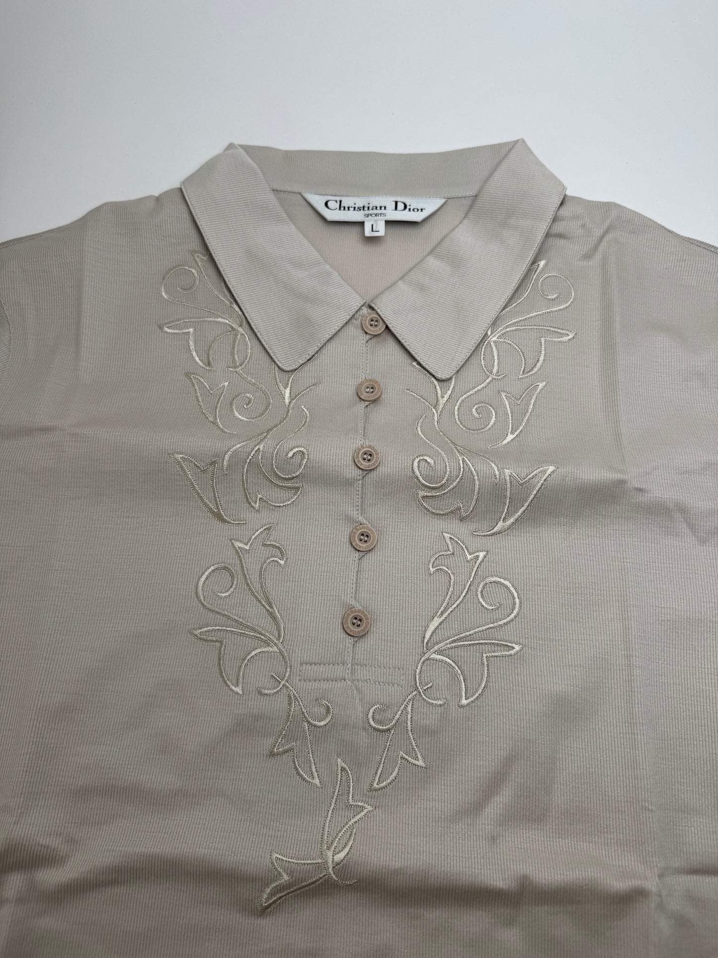 Vintage Dior Poloshirt Silver L