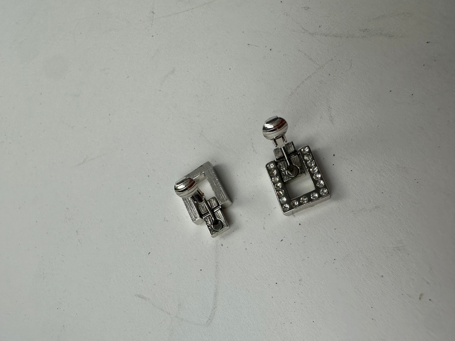 Vintage Givenchy Ear Clipper / Earrings Silver With Svarowski Cristal’s