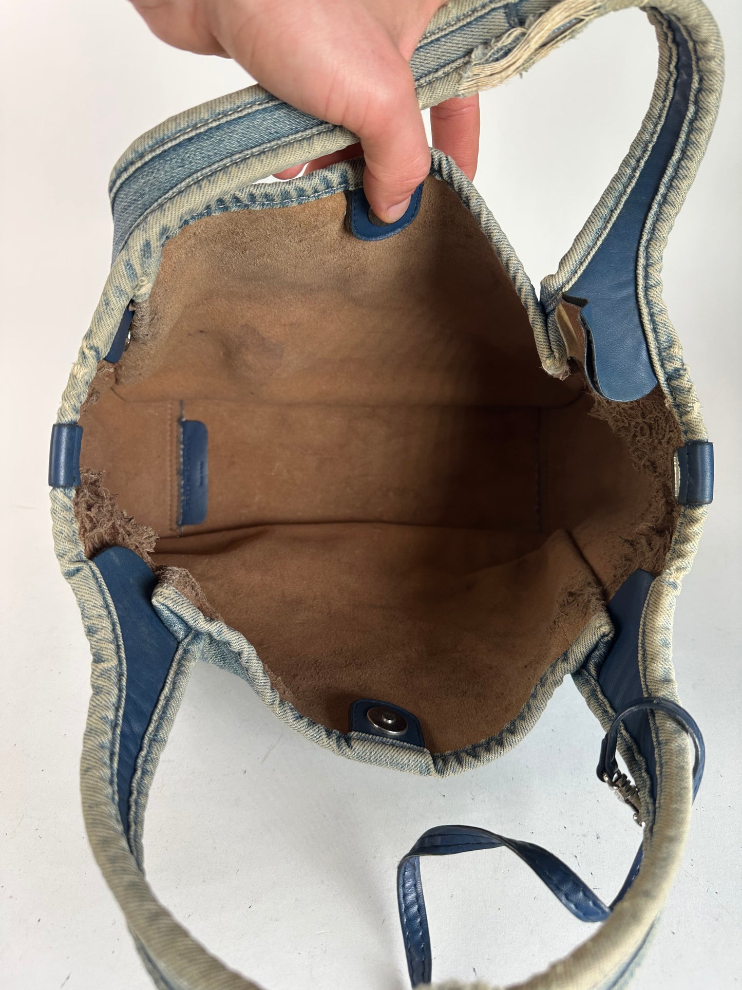 Vintage Stella Mc Cartney Denim Vegan Leather Bag Blue