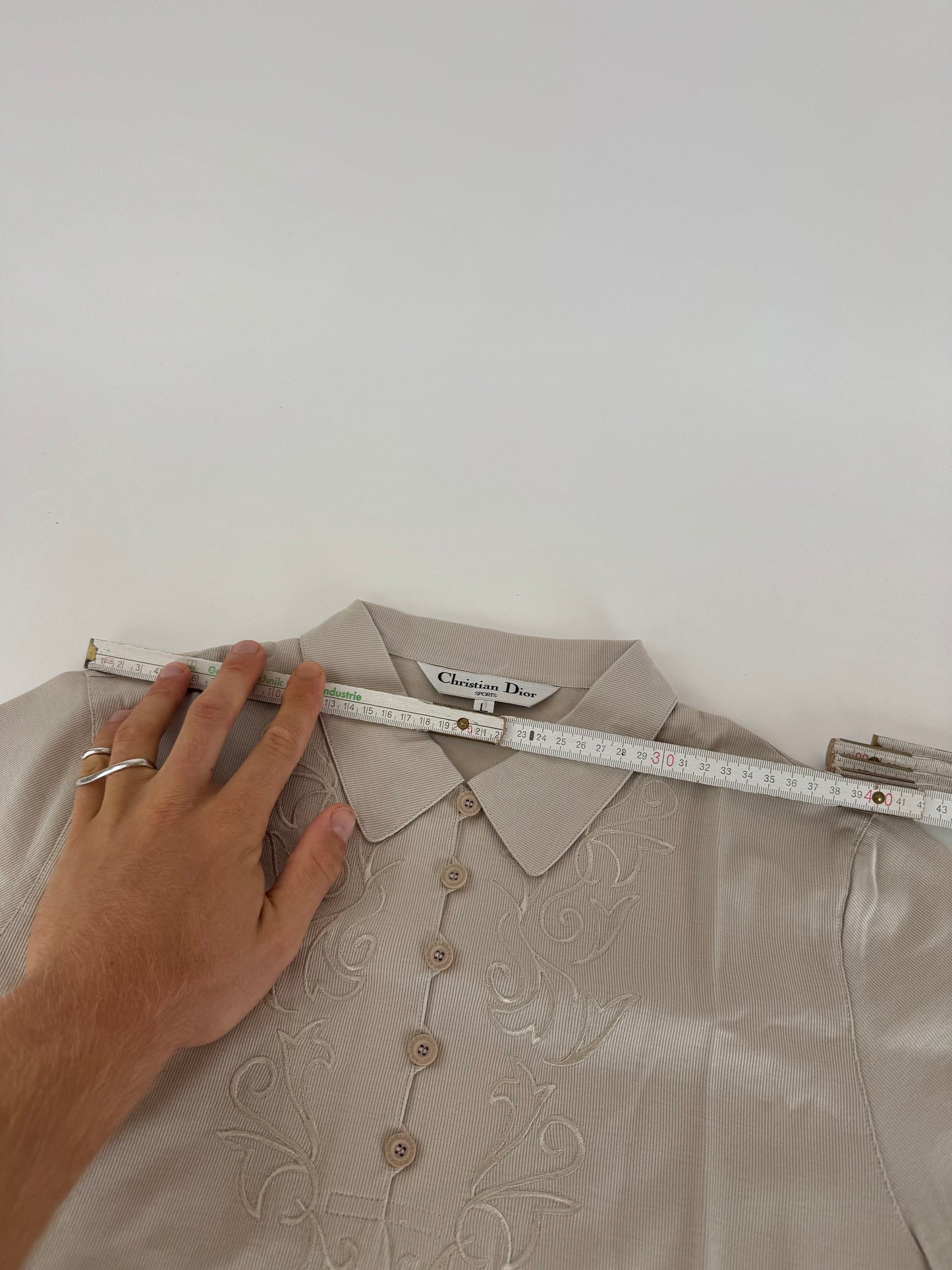 Vintage Dior Poloshirt Silver L