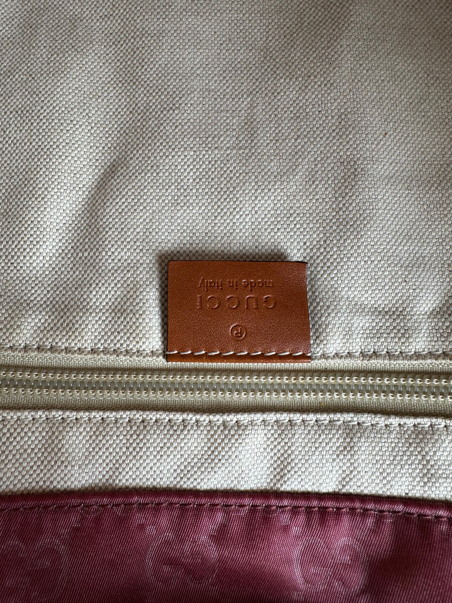 Vintage Gucci GG Supreme Tote Bag Pink Burgundy