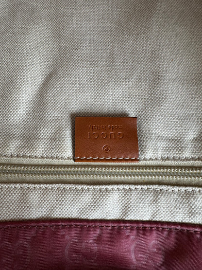 Vintage Gucci GG Supreme Tote Bag Pink Burgundy