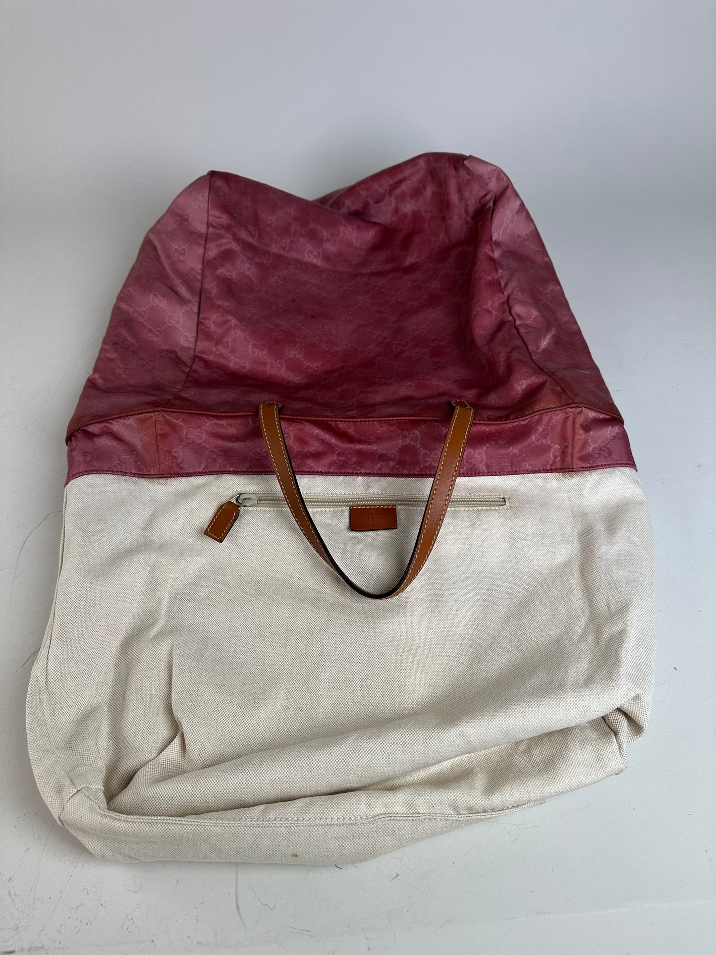 Vintage Gucci GG Supreme Tote Bag Pink Burgundy